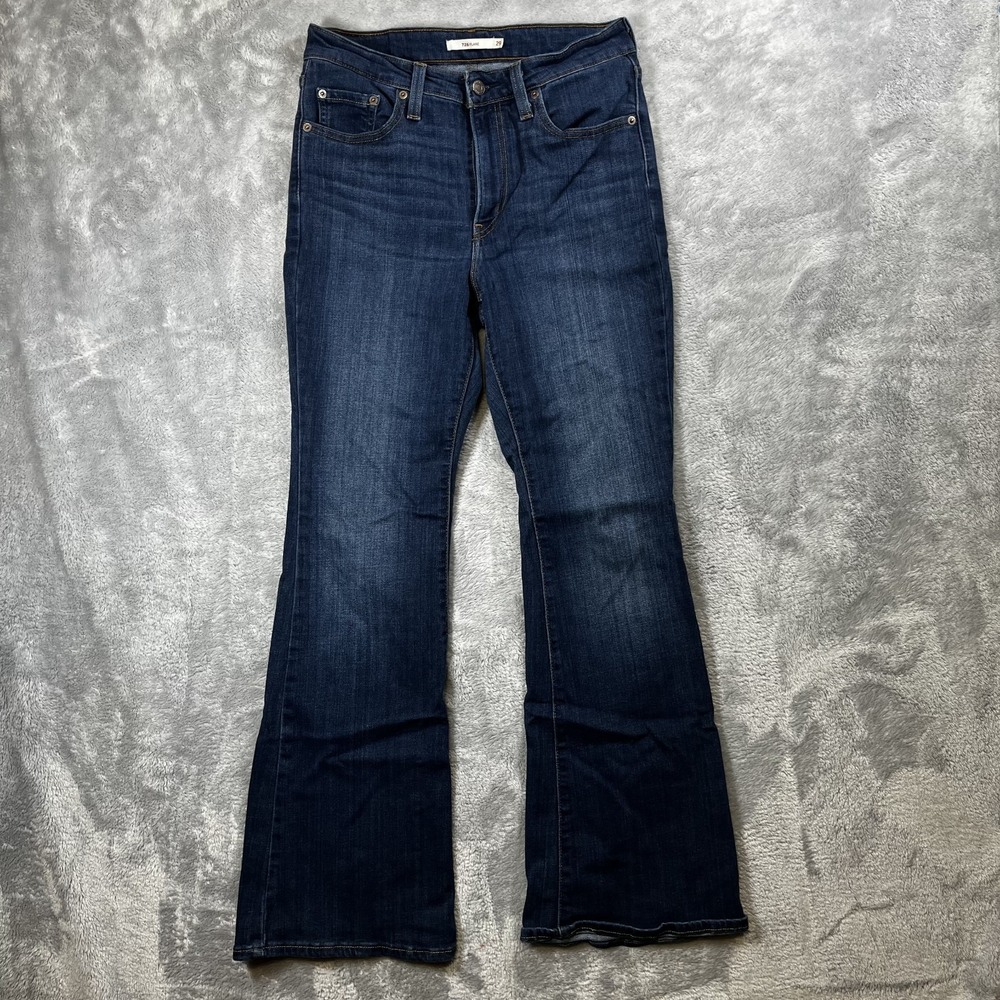 Levis 726 Flare Jeans Womens 29 Blue Medium Wash Stretch Denim High Rise